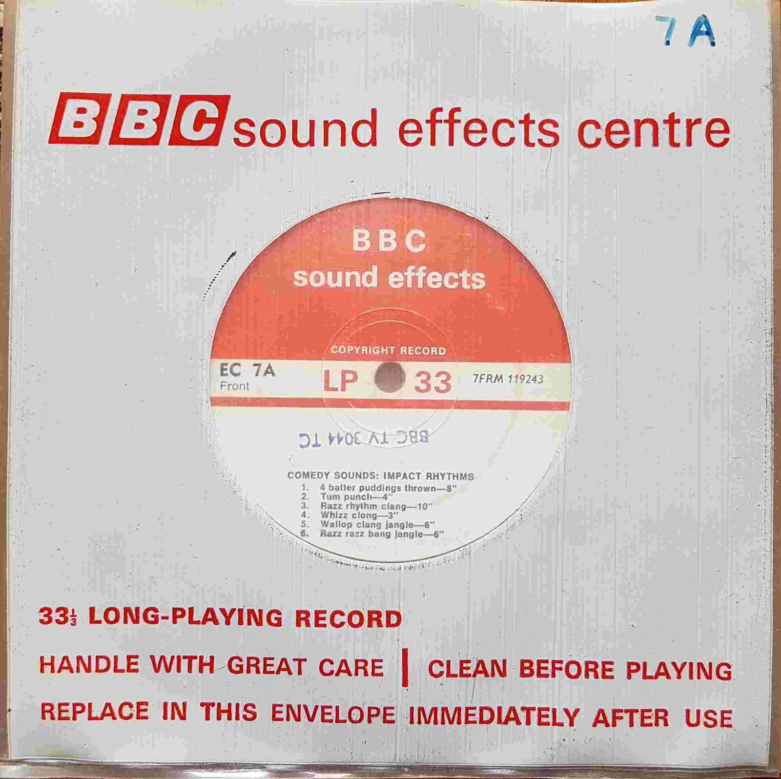 Picture of EC 7A Comedy sounds: Impact rhythms by artist Not registered from the BBC records and Tapes library